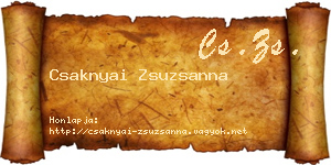 Csaknyai Zsuzsanna névjegykártya