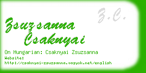 zsuzsanna csaknyai business card
